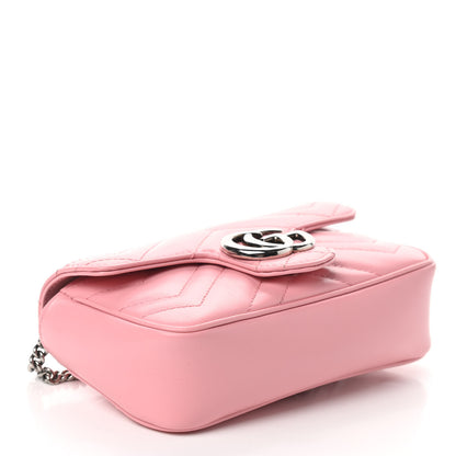 Gucci Calfskin Matelasse Super Mini GG Marmont Shoulder Bag Wild Rose 4 of 9