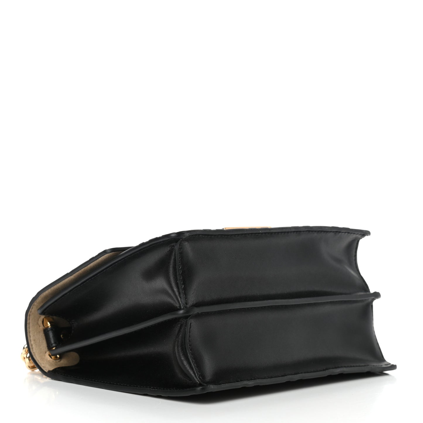 Vitello Liberty Bi-Color FF 1974 Embossed Small Kan U Shoulder Bag Maya Black