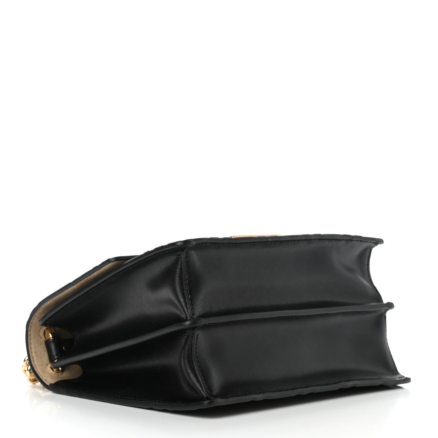 Fendi Vitello Liberty Bi-Color FF 1974 Embossed Small Kan U Shoulder Bag Maya Black 4 of 10
