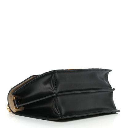 Fendi Vitello Liberty Bi-Color FF 1974 Embossed Small Kan U Shoulder Bag Maya Black 4 of 10