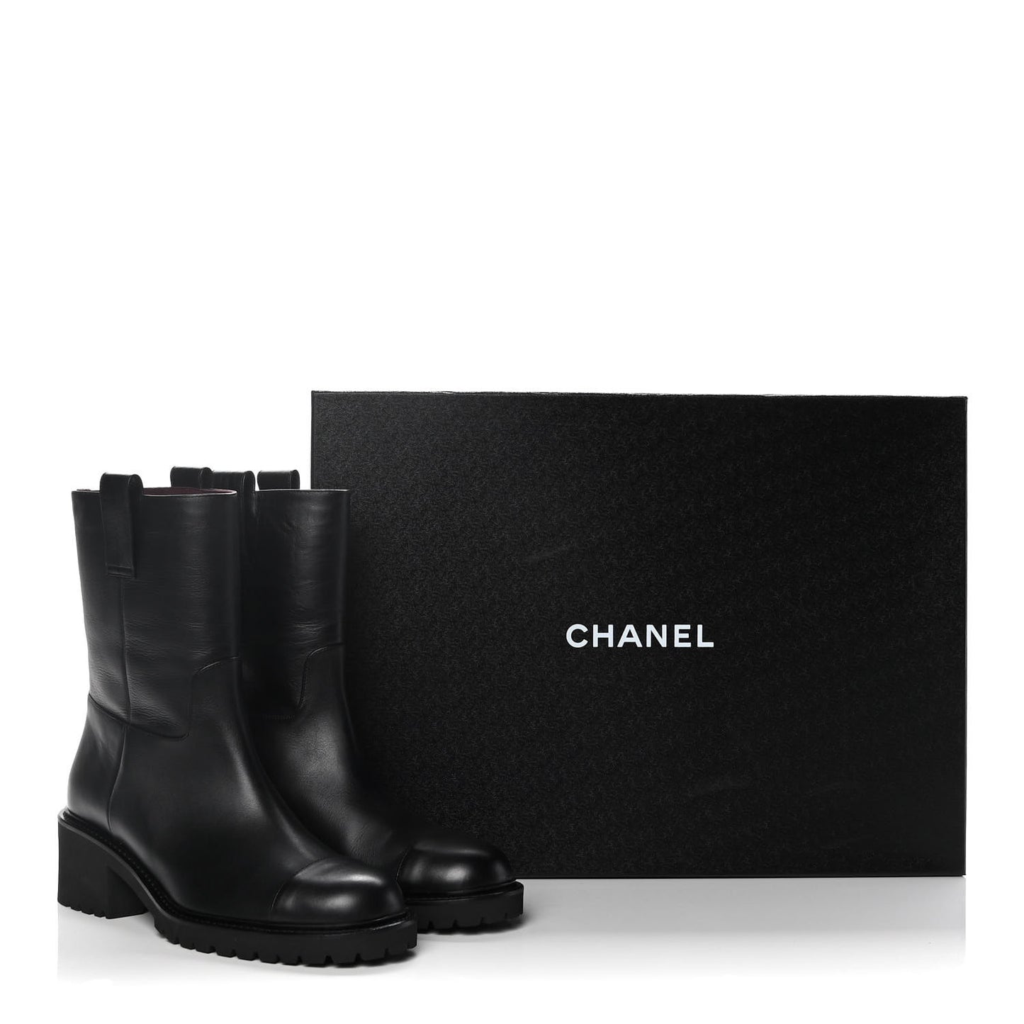 Calfskin CC Ankle Boots 40.5 Black