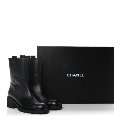 Chanel Calfskin CC Ankle Boots 40.5 Black 12 of 12