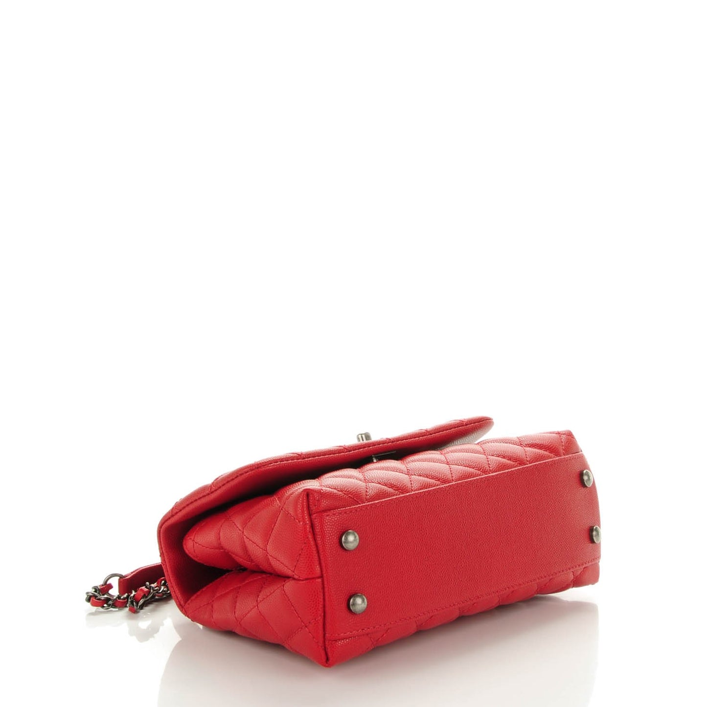 Caviar Quilted Mini Coco Handle Flap Red