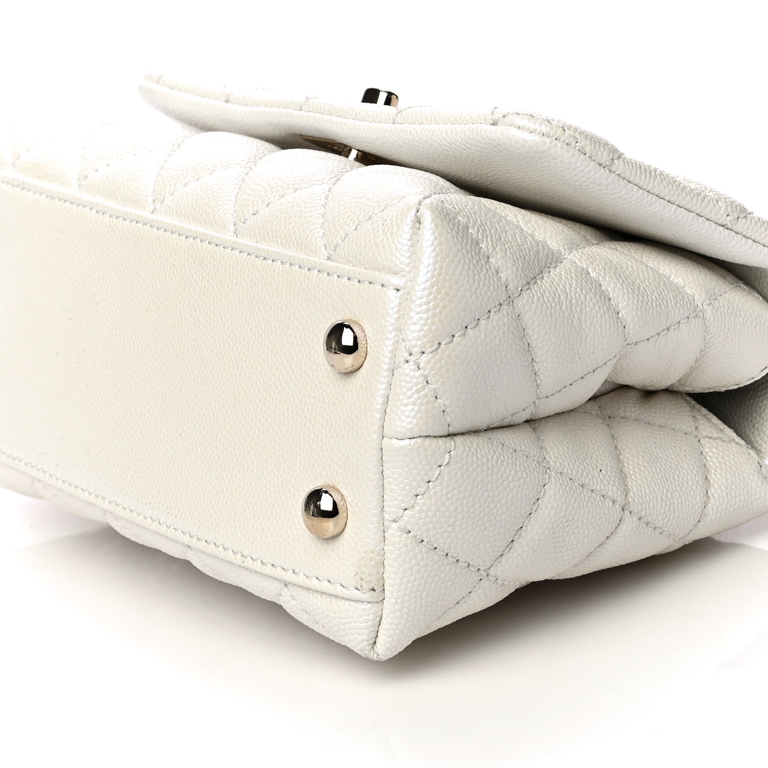 Chanel Iridescent Caviar Quilted Extra Mini Coco Handle Flap Ivory 10 of 10