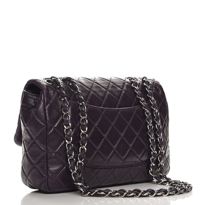 Chanel Lambskin Quilted Jumbo Single Flap Dark Purple 4 of 9