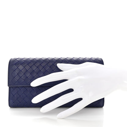 Bottega Veneta Nappa Intrecciato Continental Flap Wallet Atlantic 2 of 9