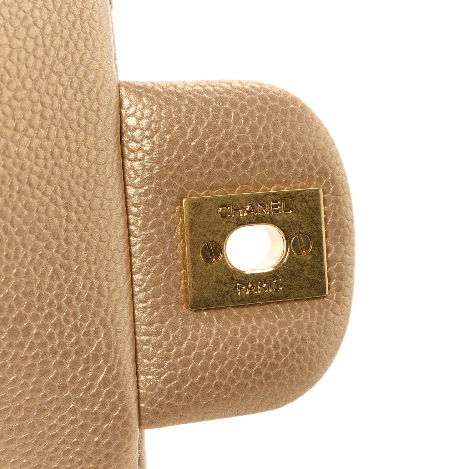 Chanel Metallic Caviar Quilted Clutch With Chain Flap Gold 7 of 12