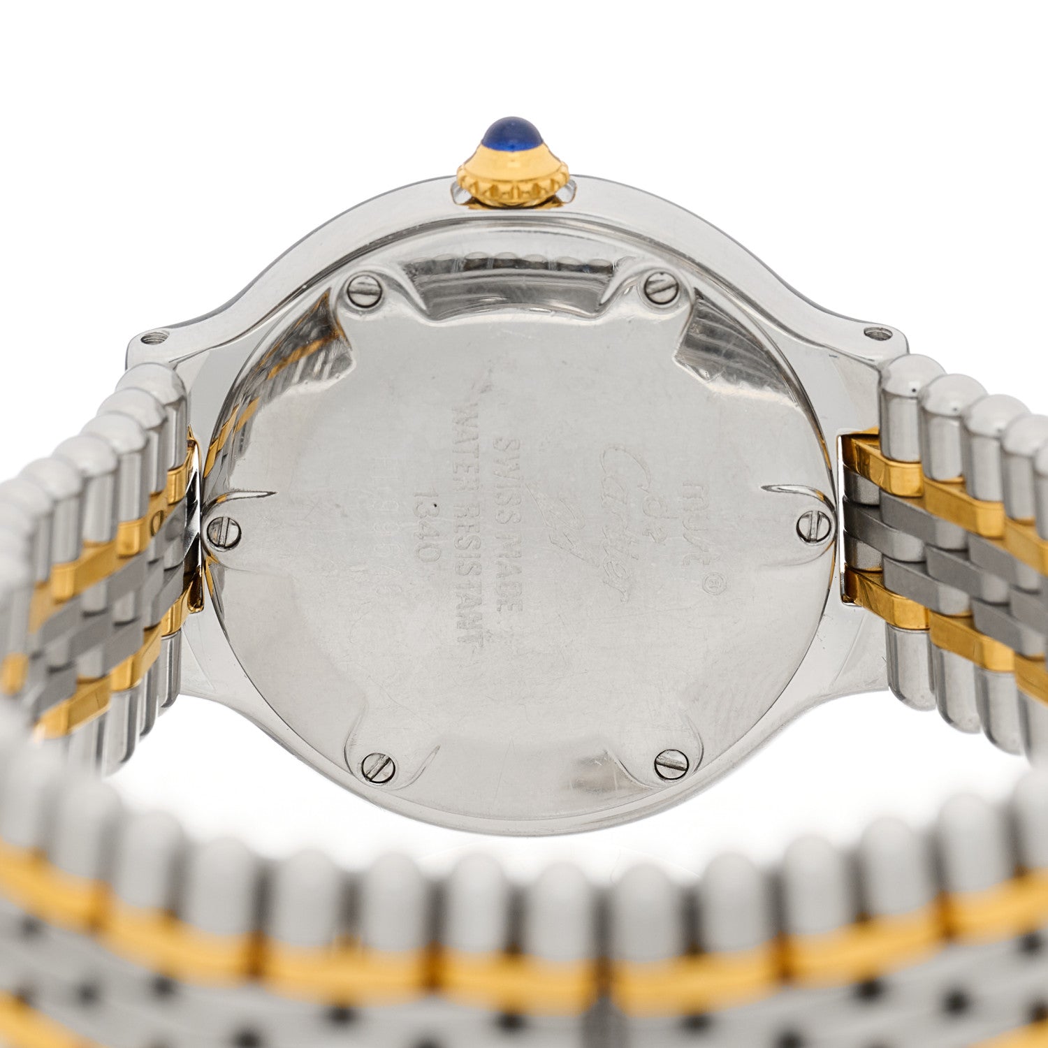 Cartier Stainless Steel 18K Yellow Gold 28mm Must De 21 Bullet Link Quartz Watch 4 of 4