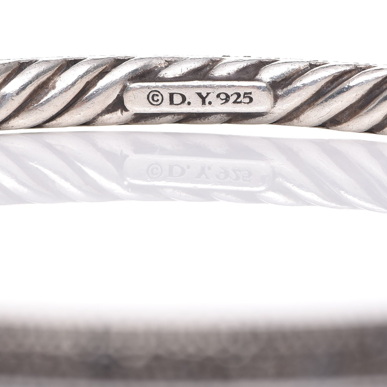 David Yurman Sterling Silver Black Diamond 4mm Midnight Melange Bangle Bracelet 4 of 5