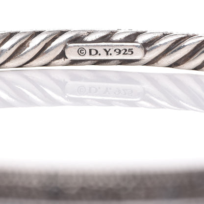 David Yurman Sterling Silver Black Diamond 4mm Midnight Melange Bangle Bracelet 4 of 5