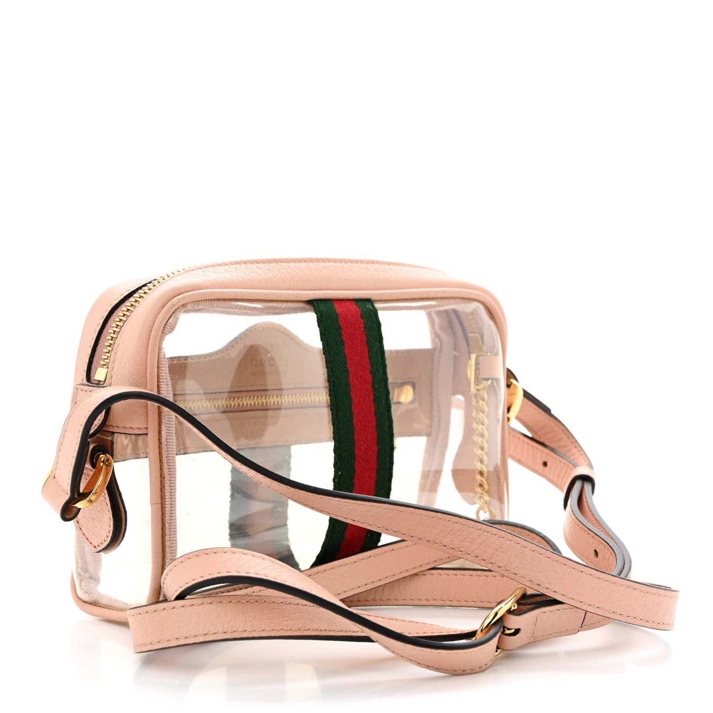 Vinyl Web Mini Ophidia Transparent Shoulder Bag Perfect Pink