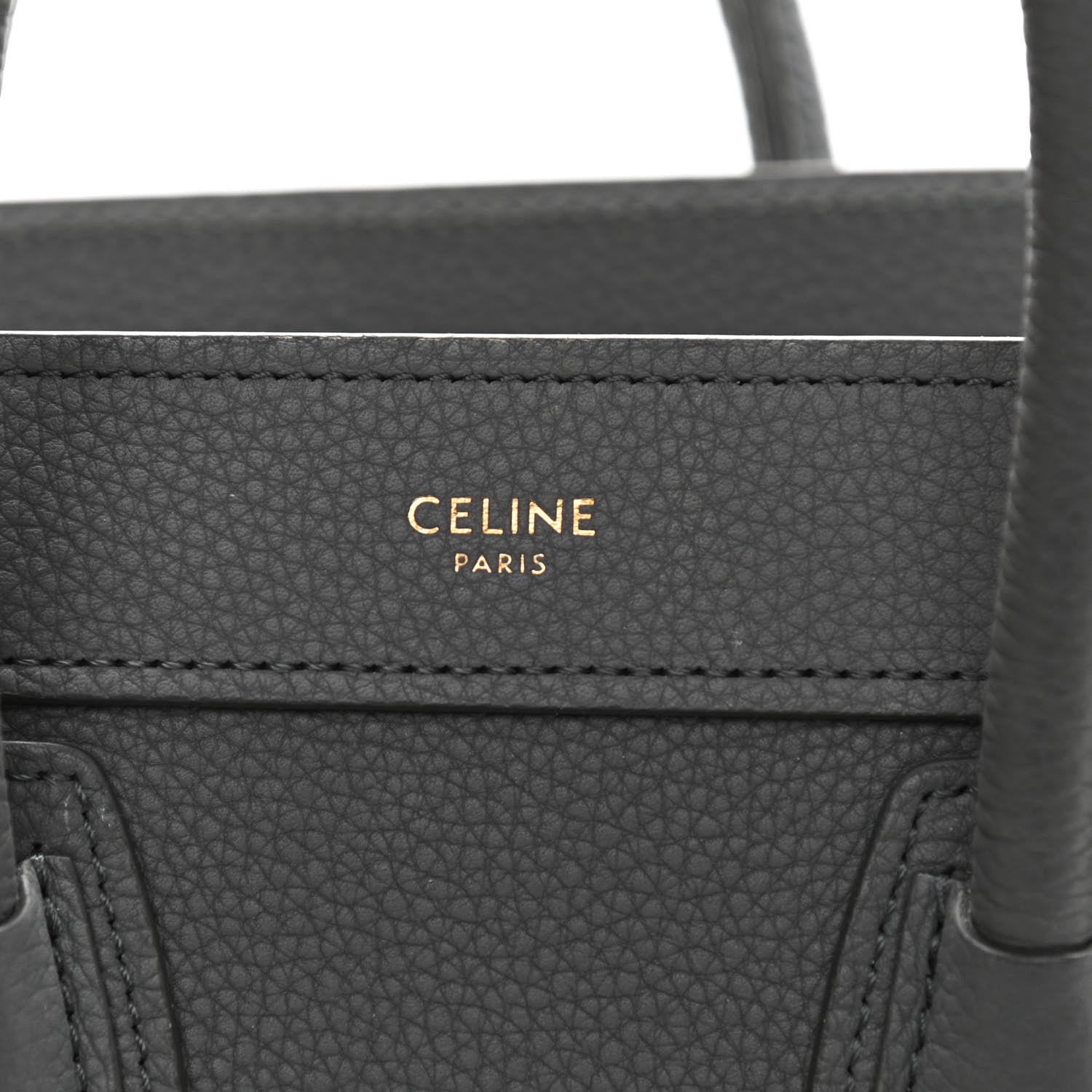 Celine Drummed Calfskin Nano Luggage Kohl 6 of 10