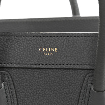 Celine Drummed Calfskin Nano Luggage Kohl 6 of 10