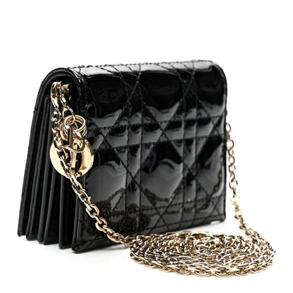 Christian Dior Patent Cannage Nano Lady Dior Card Holder Black 3 of 7