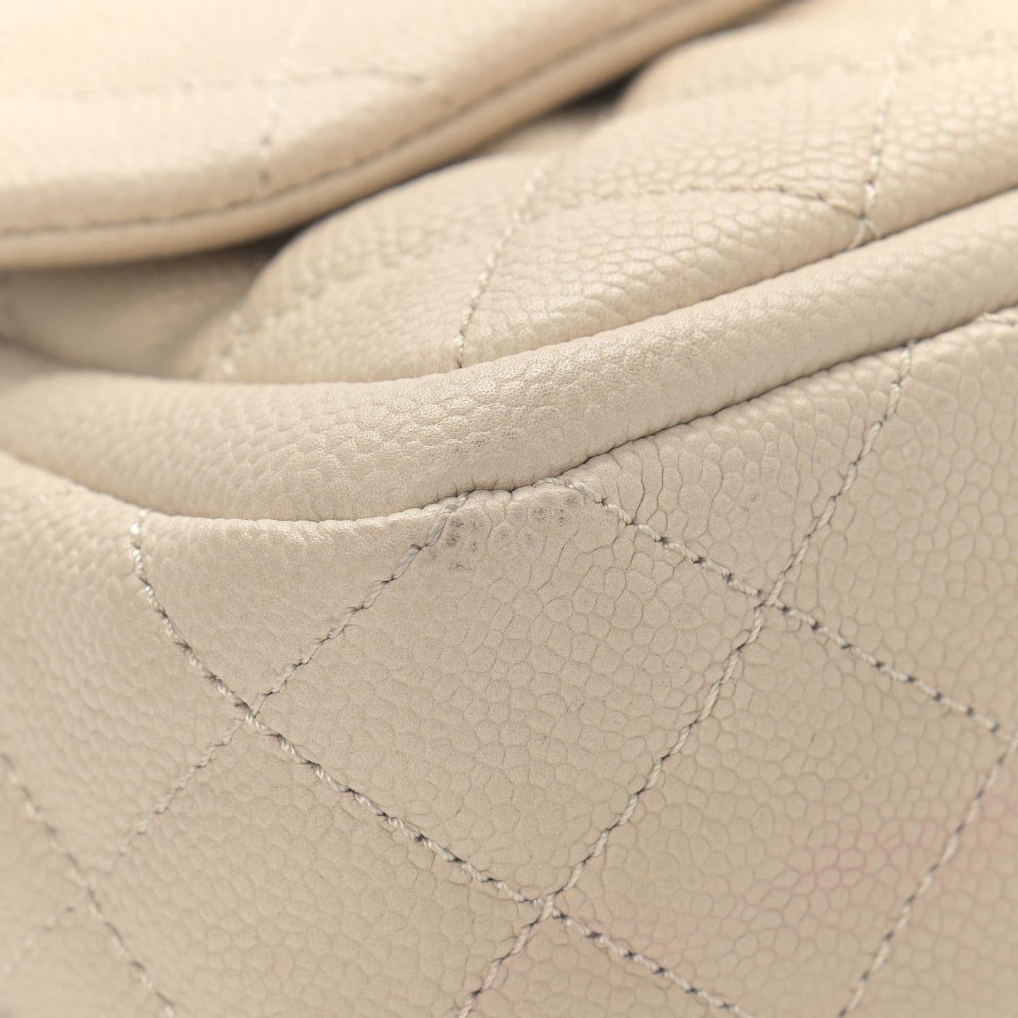 Caviar Quilted Large Now and Forever Flap Ivory