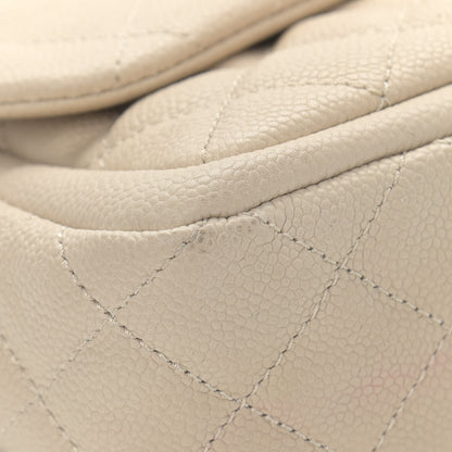 Chanel Caviar Quilted Large Now and Forever Flap Ivory 12 of 15