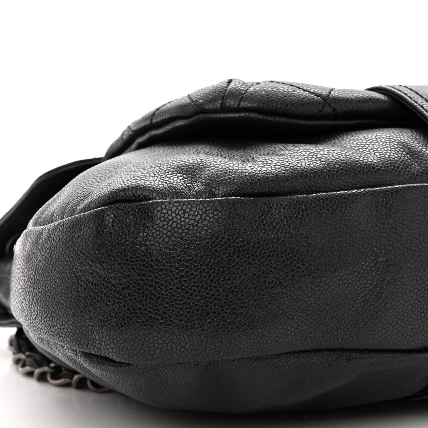 Chanel Glazed Caviar Coco Rider Flap Hobo Dark Grey 9 of 10