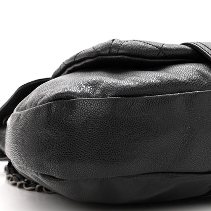 Chanel Glazed Caviar Coco Rider Flap Hobo Dark Grey 9 of 10