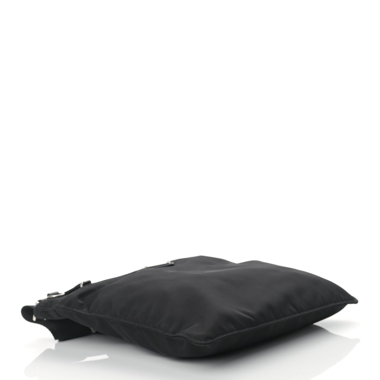 Tessuto Nylon Saffiano Flat Messenger Bag Black