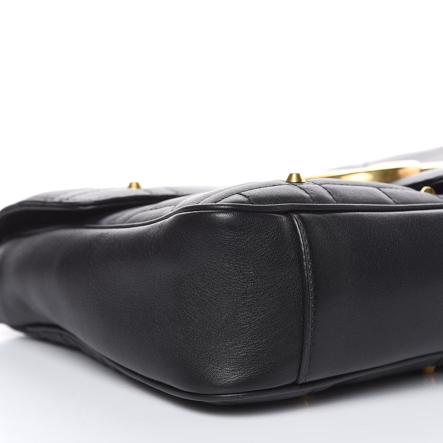 Calfskin Matelasse Studded Medium GG Marmont Shoulder Bag Black