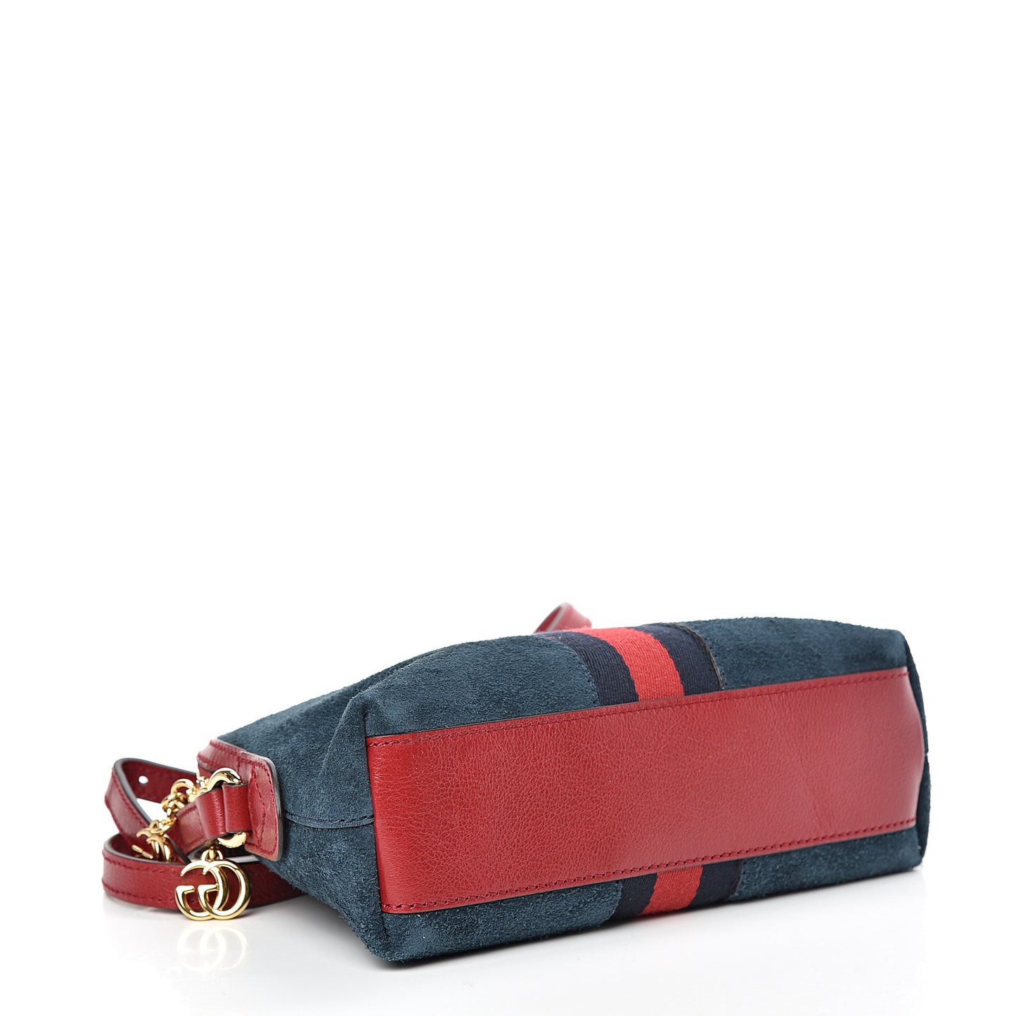Suede Calfskin Web Small Ophidia Dome Shoulder Bag New Blue Romantic Cherry