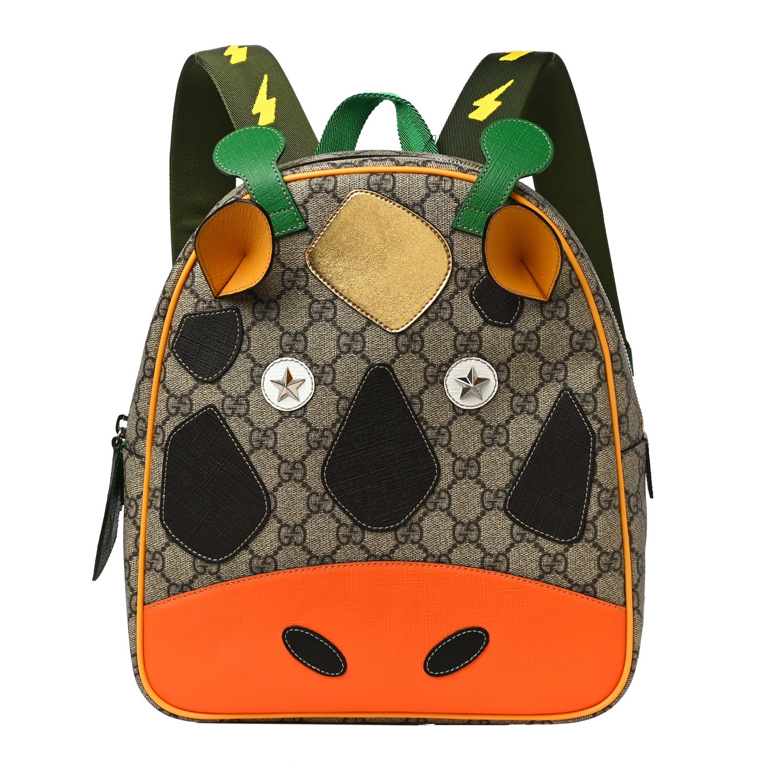 Gucci GG Supreme Monogram Kids Giraffe Backpack Ebony Multicolor 1 of 9
