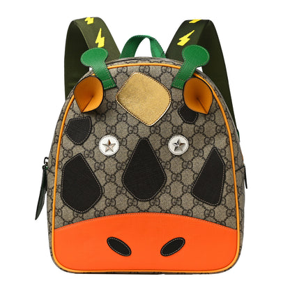 Gucci GG Supreme Monogram Kids Giraffe Backpack Ebony Multicolor 1 of 9