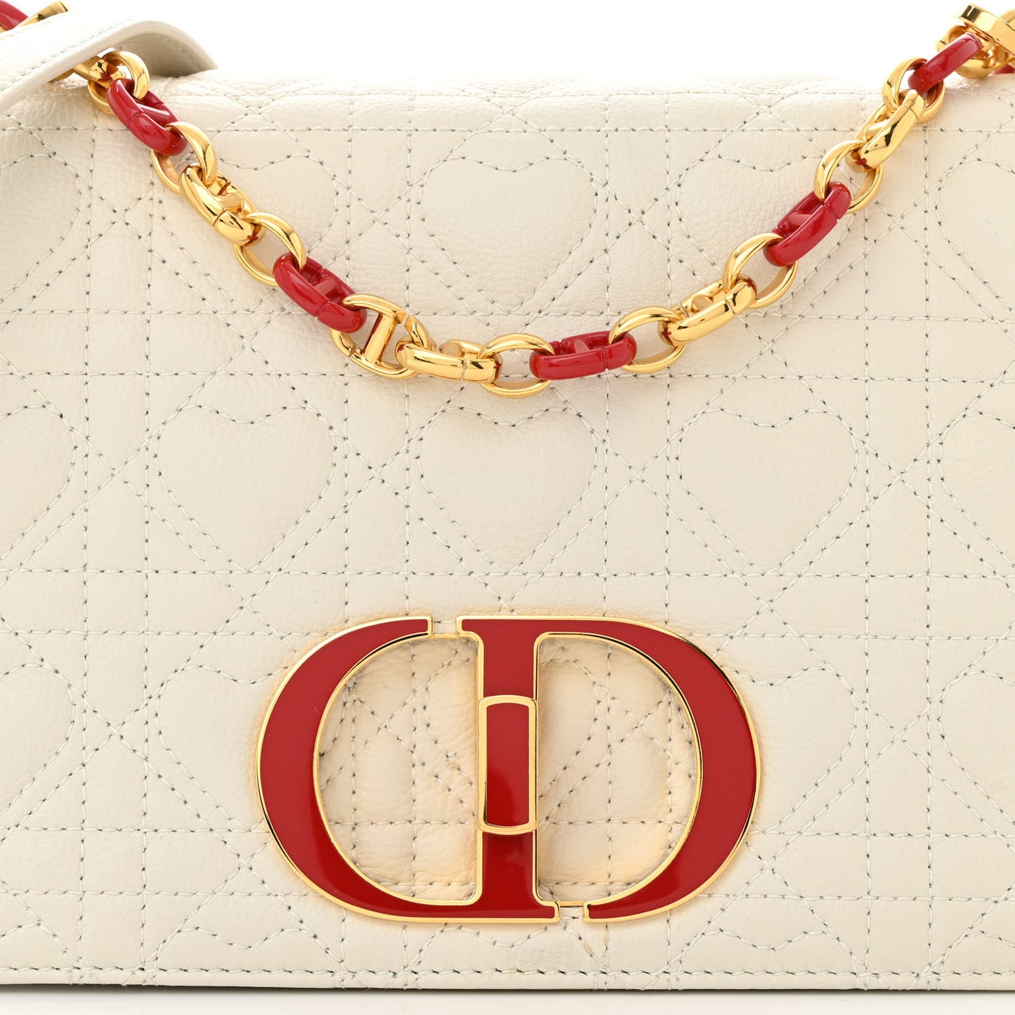 Calfskin Cannage Dioramour Medium Caro Bag Latte