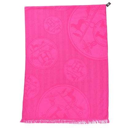 Hermes Cashmere Silk New Libris Stole Rose Indien 3 of 4