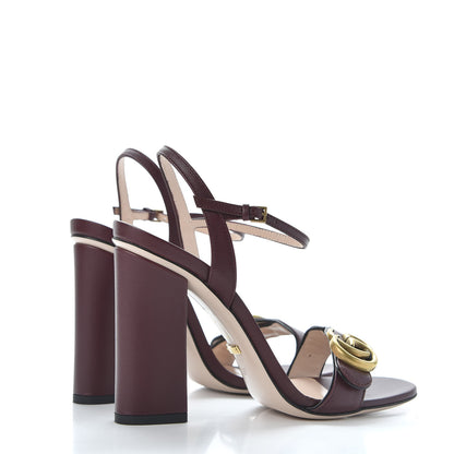 Gucci Lifford Calfskin GG Marmont Ankle Wrap 105mm Sandals 37 Vintage Bordeaux 4 of 10