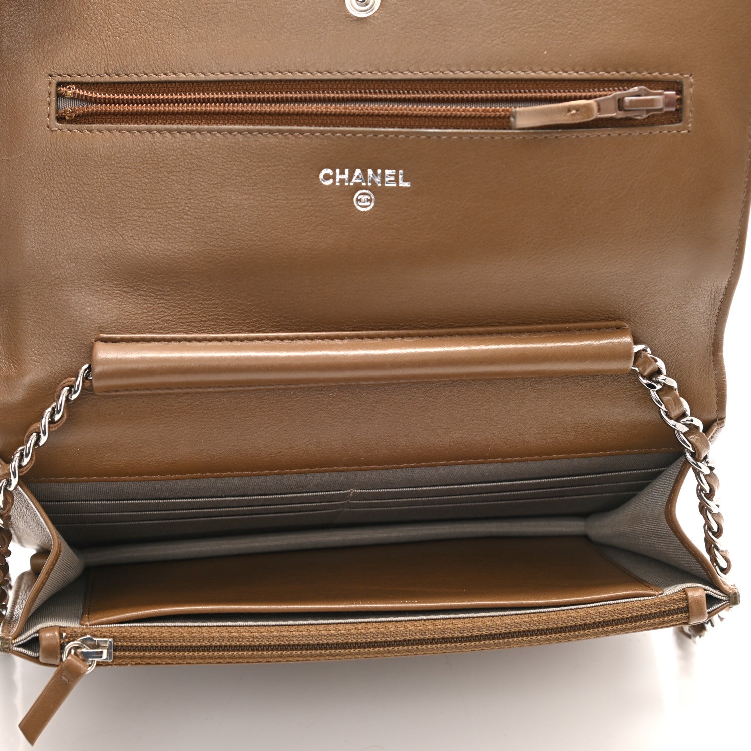 Chanel Caviar Timeless CC Wallet On Chain WOC Brown 5 of 12