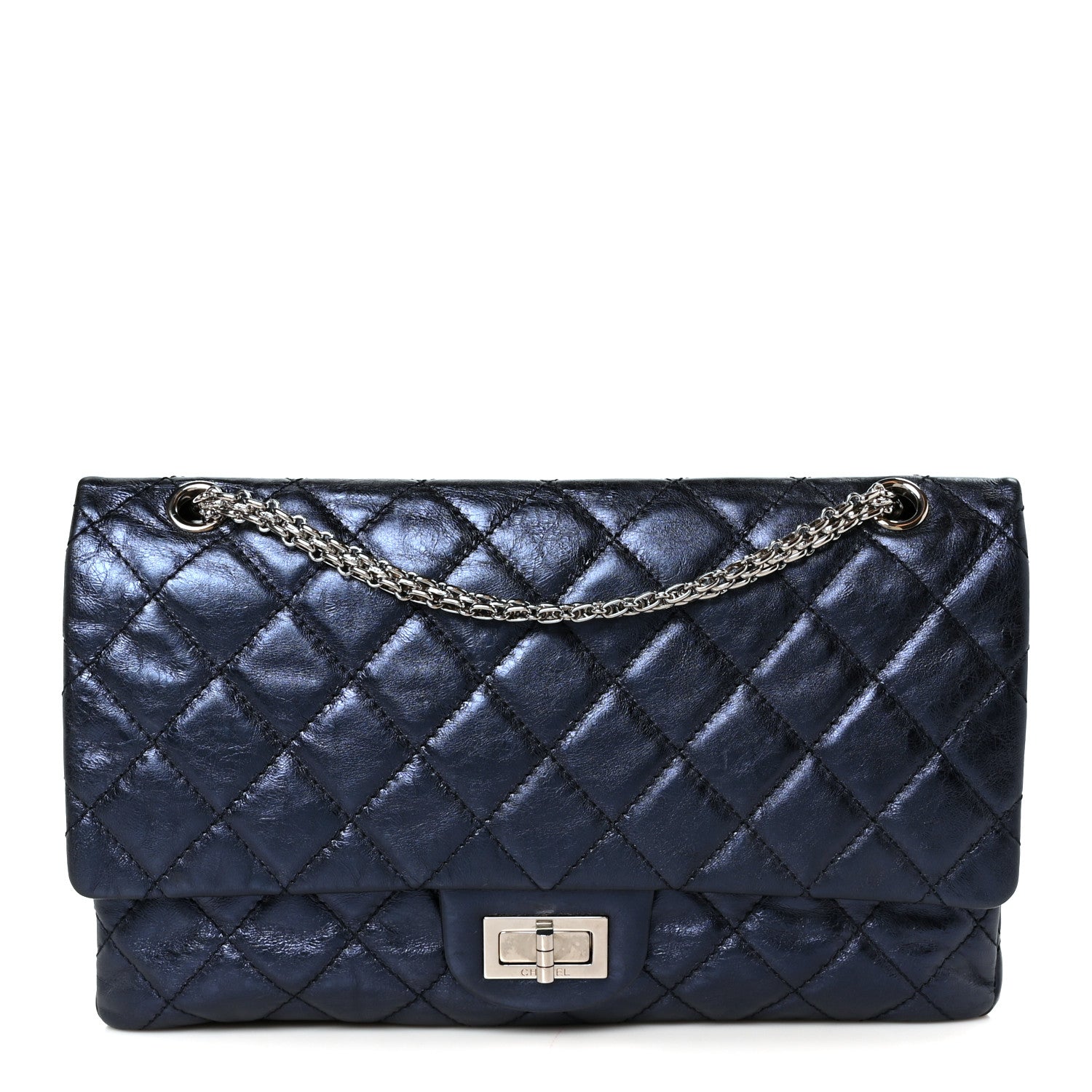 Chanel Metallic Aged Calfskin Quilted 2.55 Reissue 227 Flap Blue 1 of 10