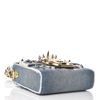 Dolce & Gabbana Crystal Embellished Denim Mini Lucia Satchel Blue 4 of 16