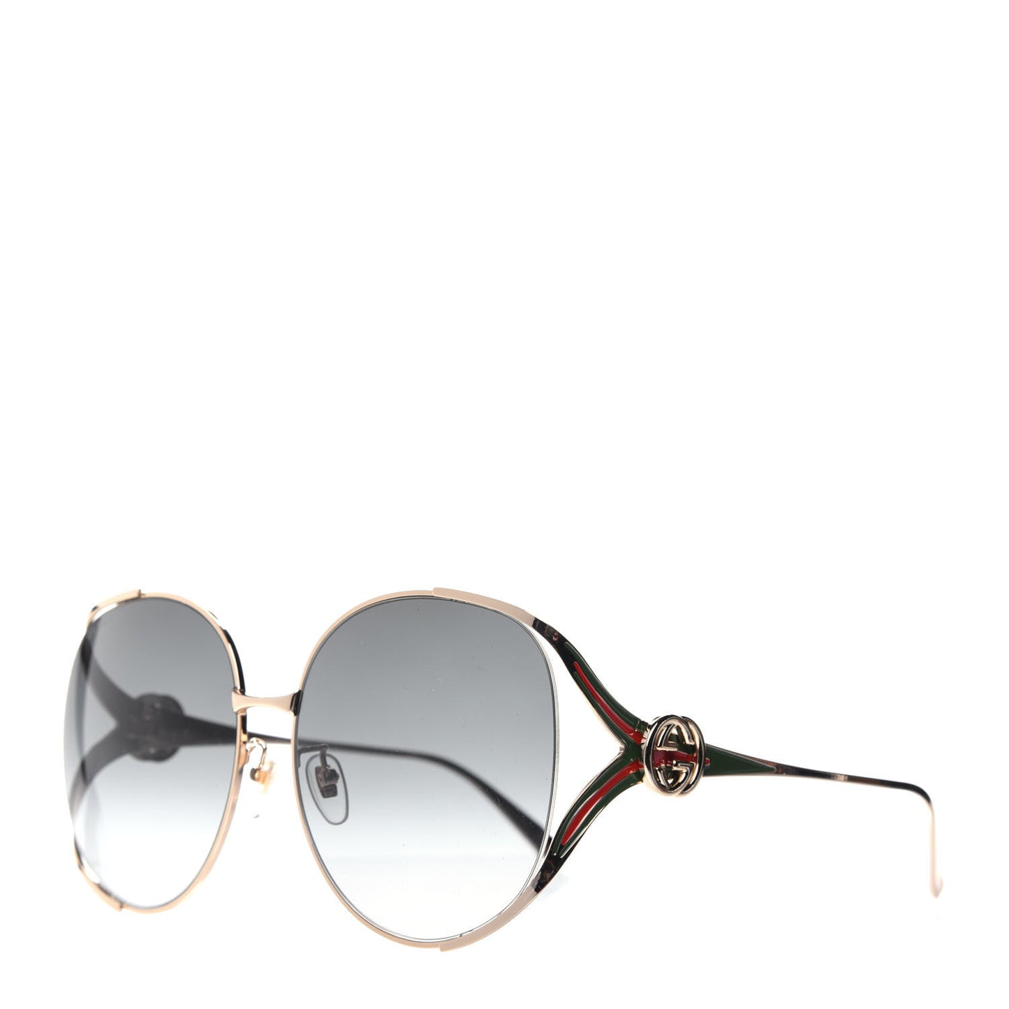 Metal Oversized Round Frame GG0225S Sunglasses Gold