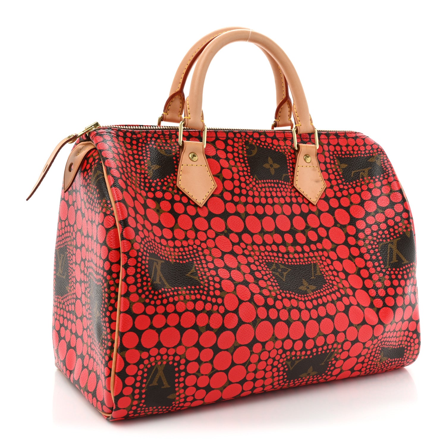 Louis Vuitton Monogram Kusama Town Speedy 30 Red 3 of 16