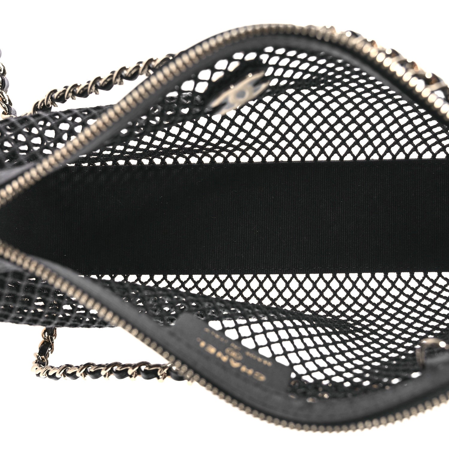 Chanel Mesh Shiny Lambskin Clutch With Chain  Black 6 of 11