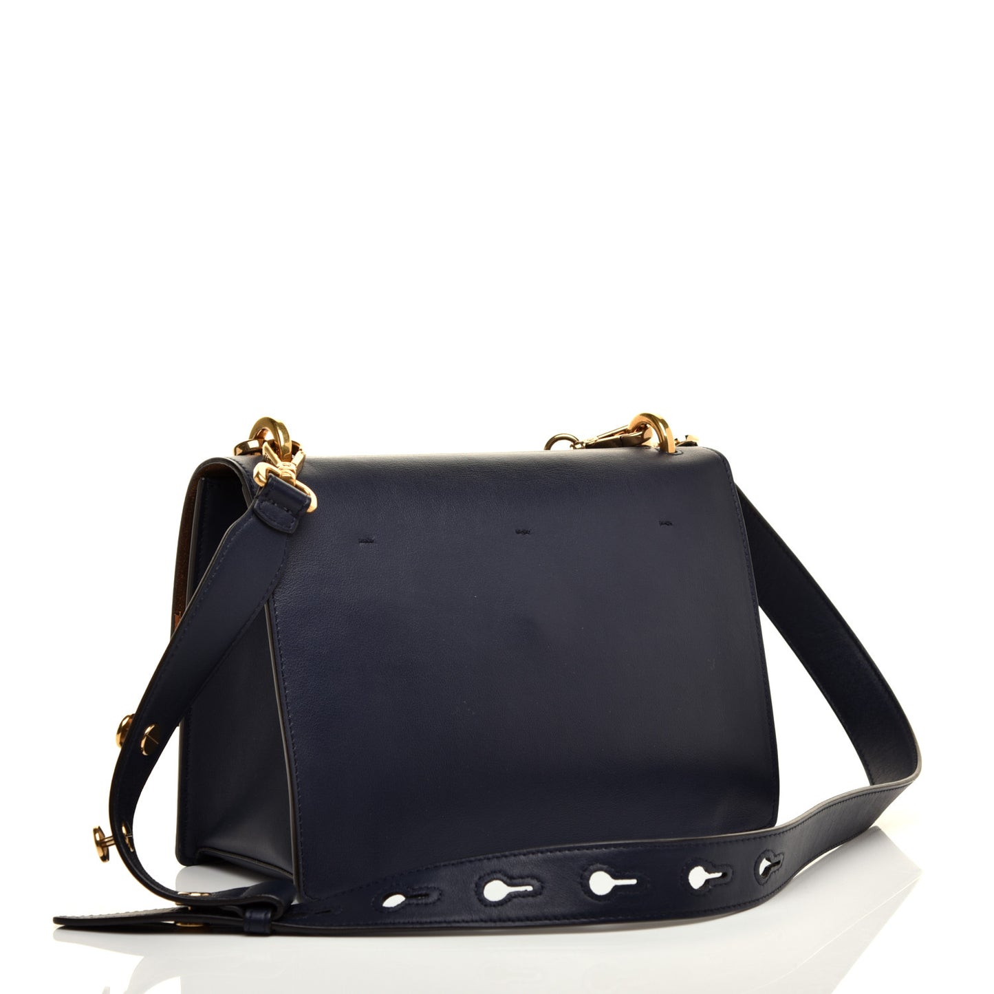 Vitello Grace Matte F is Fendi Kan U Shoulder Bag Navy