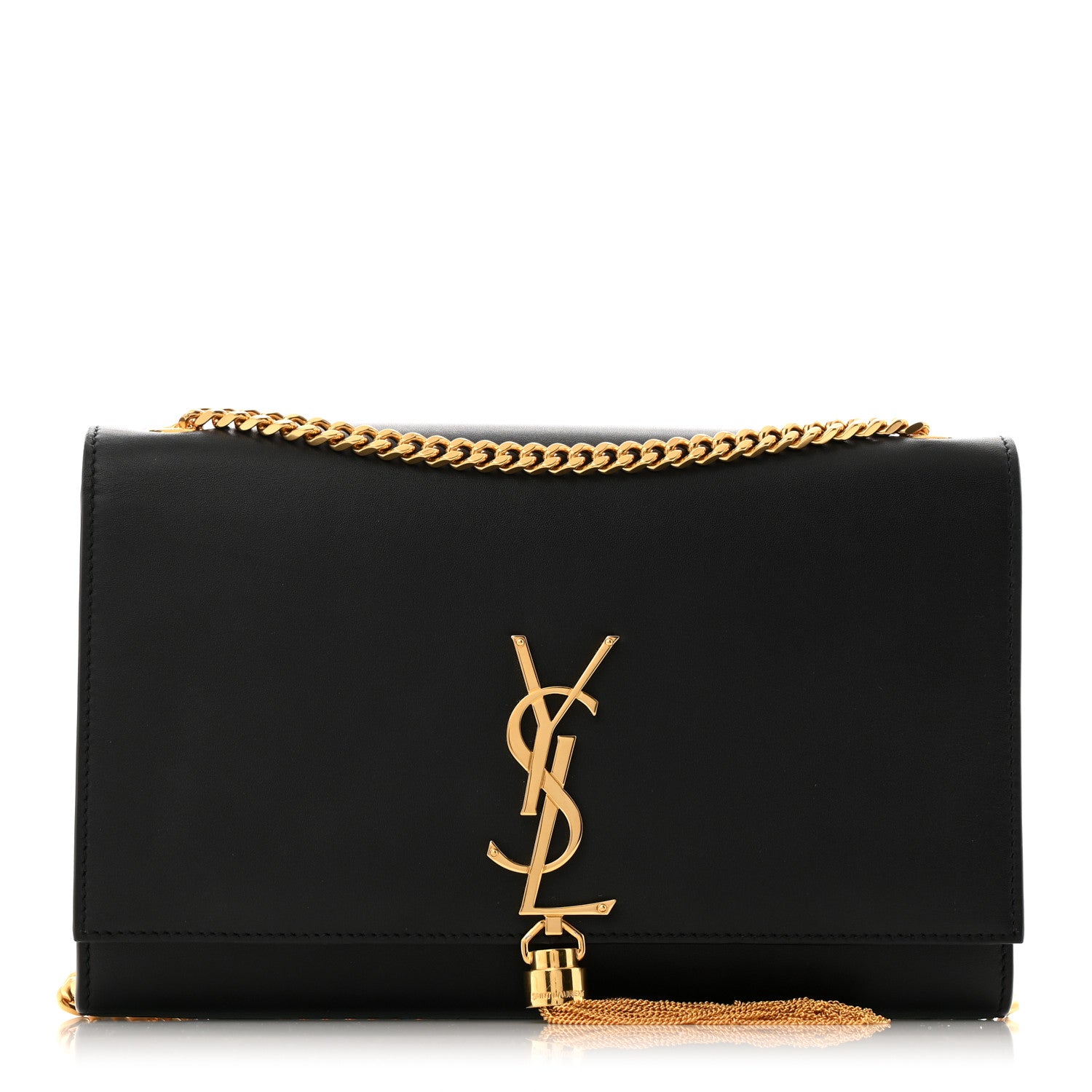 Saint Laurent Grain De Poudre Medium Classic Monogram Kate Tassel Satchel Black 1 of 10