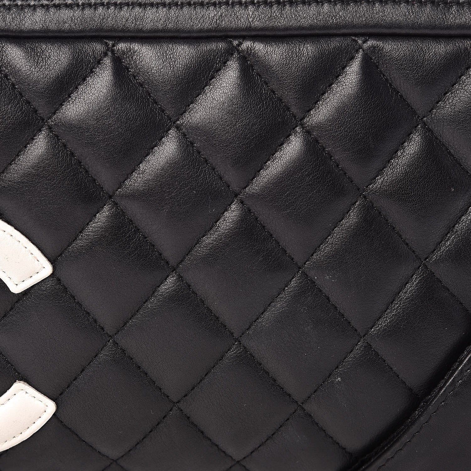 Chanel Calfskin Quilted Cambon Pochette Black White 8 of 12