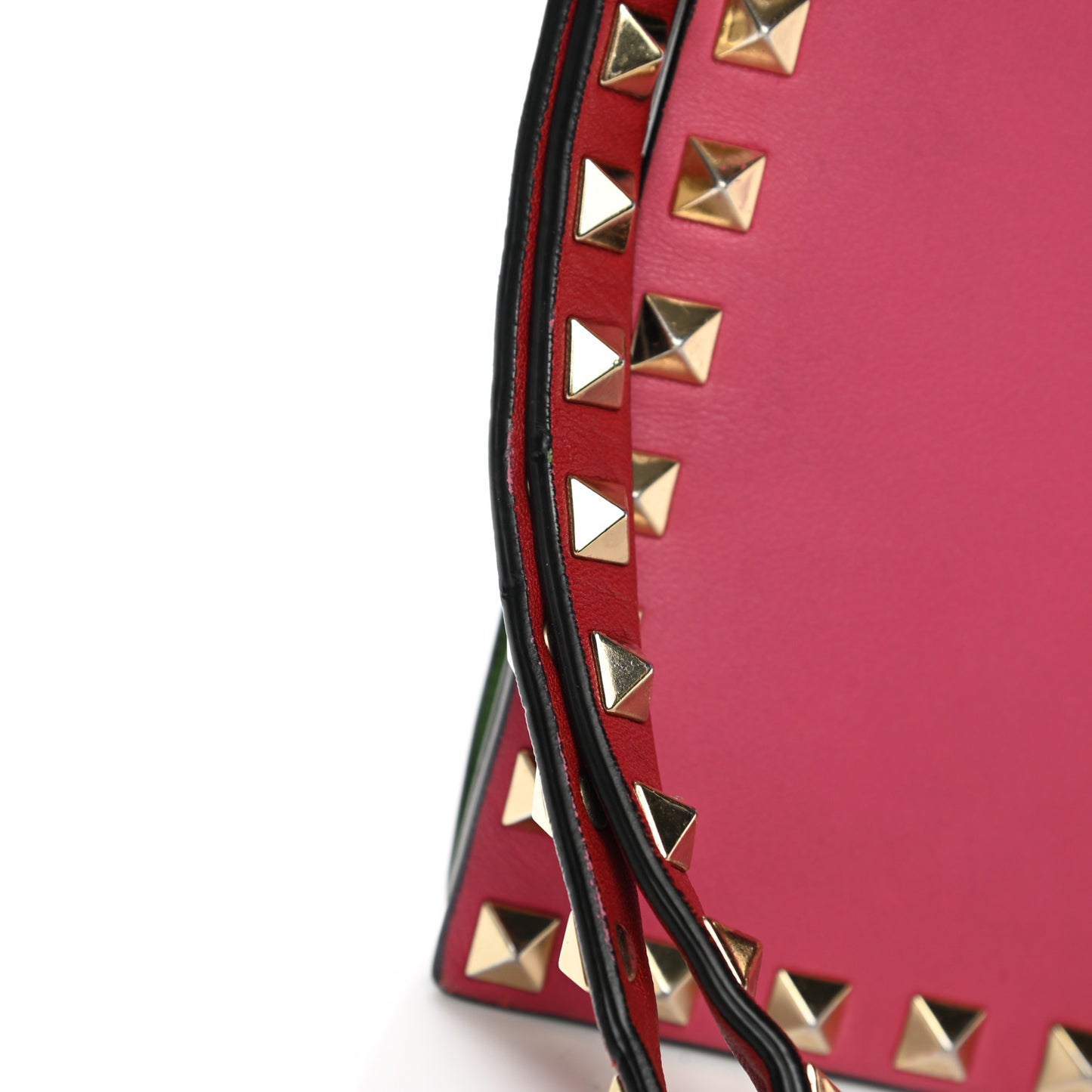 Nappa Rockstud Wristlet Clutch Deep Rose Green Grey Scarlet