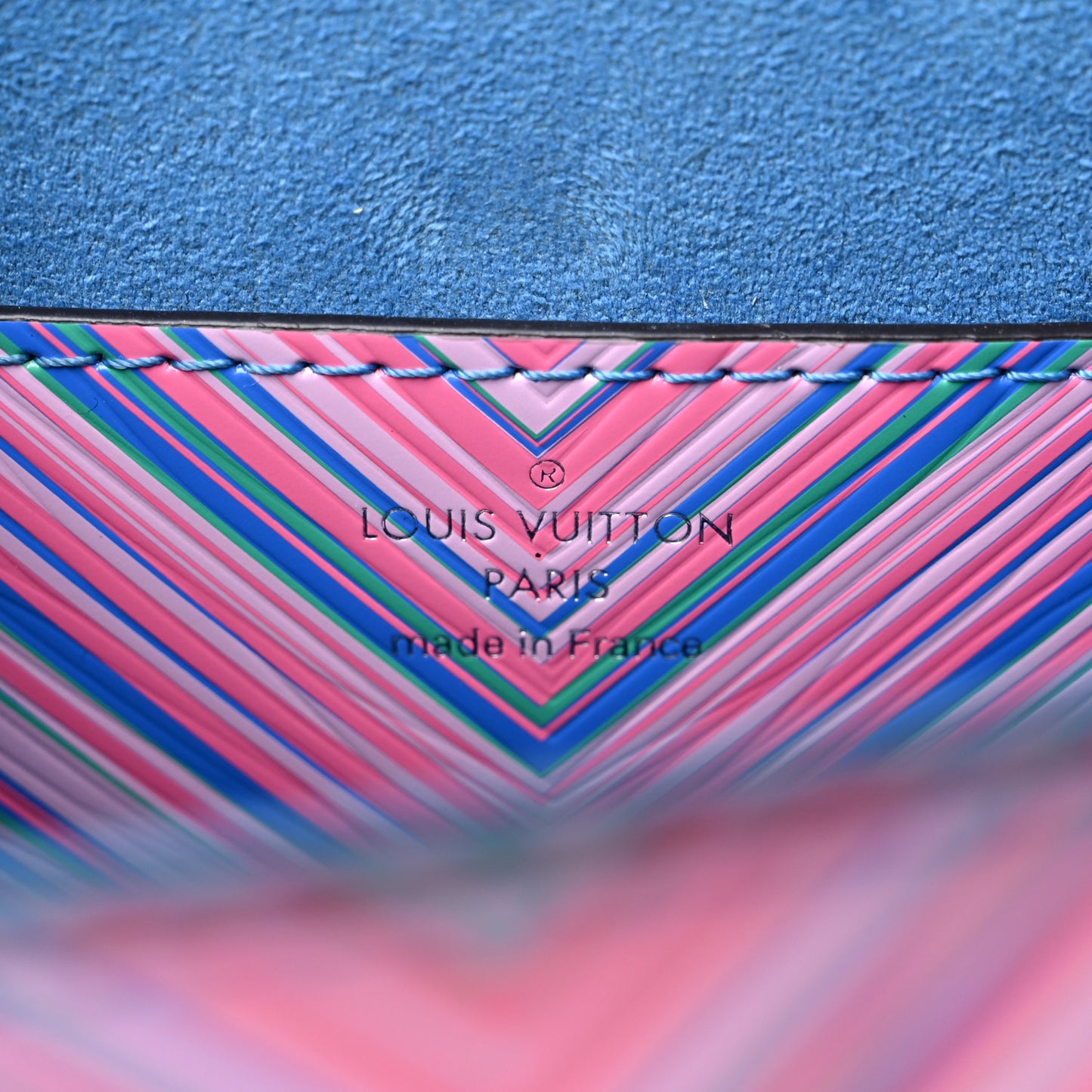 Epi Tropical Twist Shoulder Bag MM Blue Rose