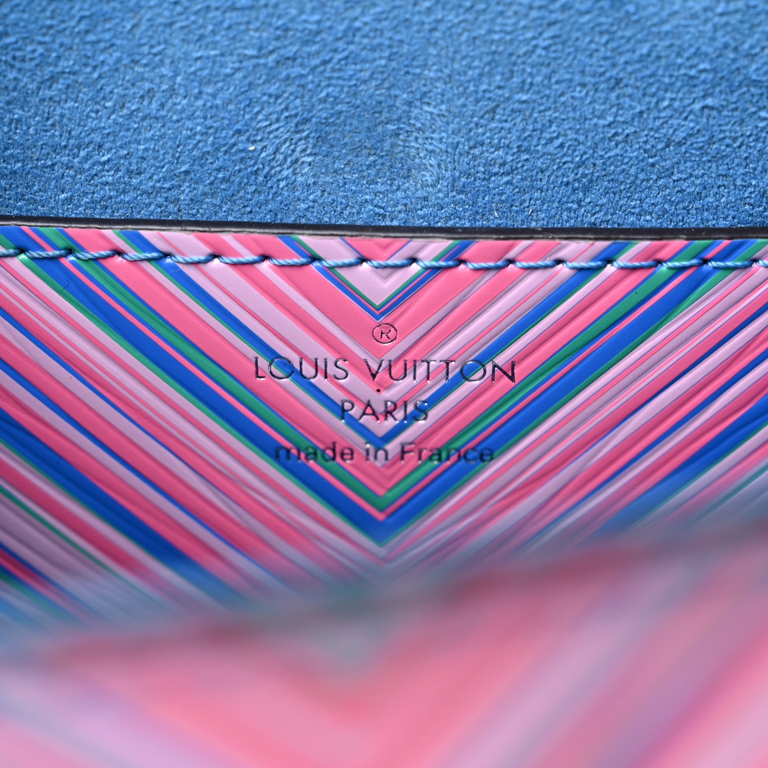 Louis Vuitton Epi Tropical Twist Shoulder Bag MM Blue Rose 7 of 9