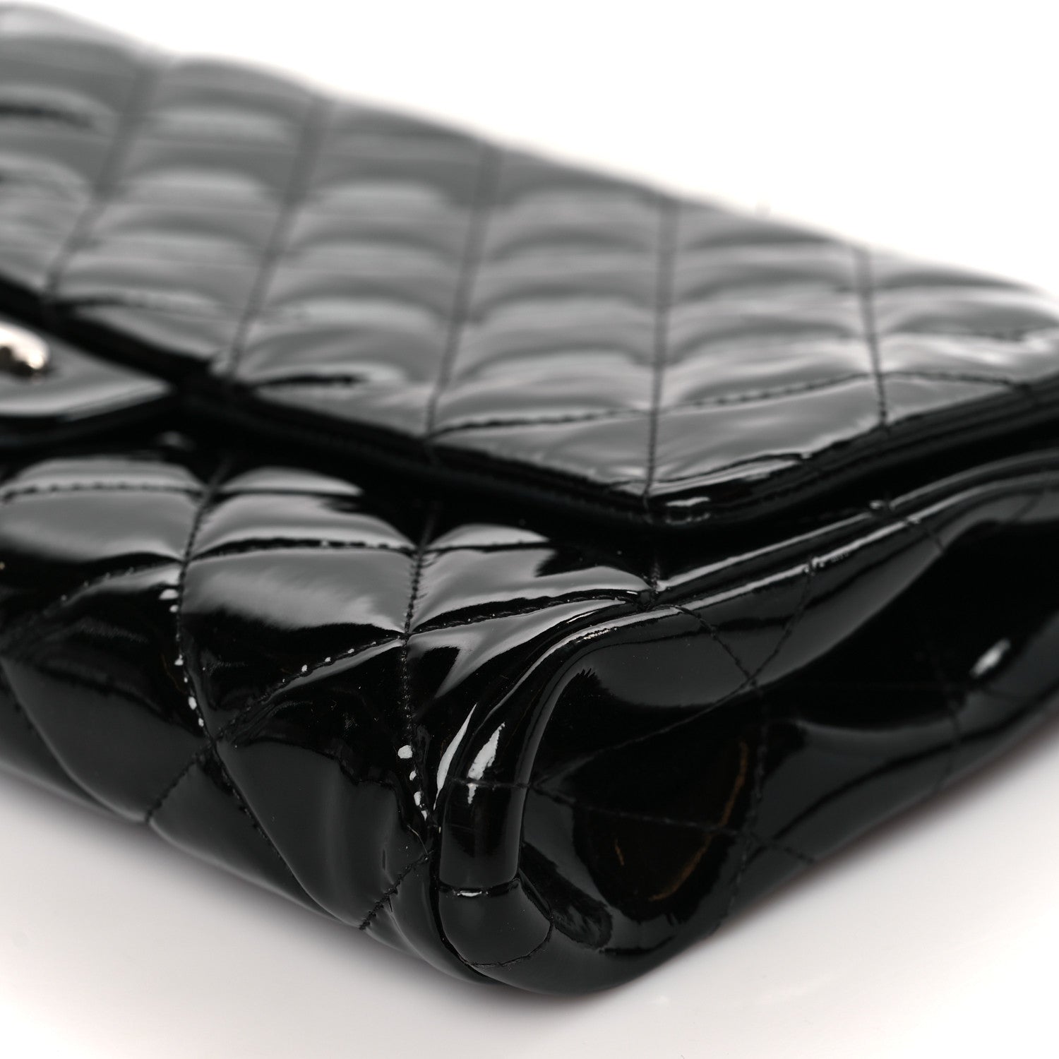 Chanel Patent Quilted Clutch with Chain Flap Black 9 of 9