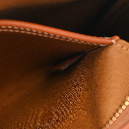 Celine Triomphe Canvas Calfskin Small Boston Bag Tan 7 of 12