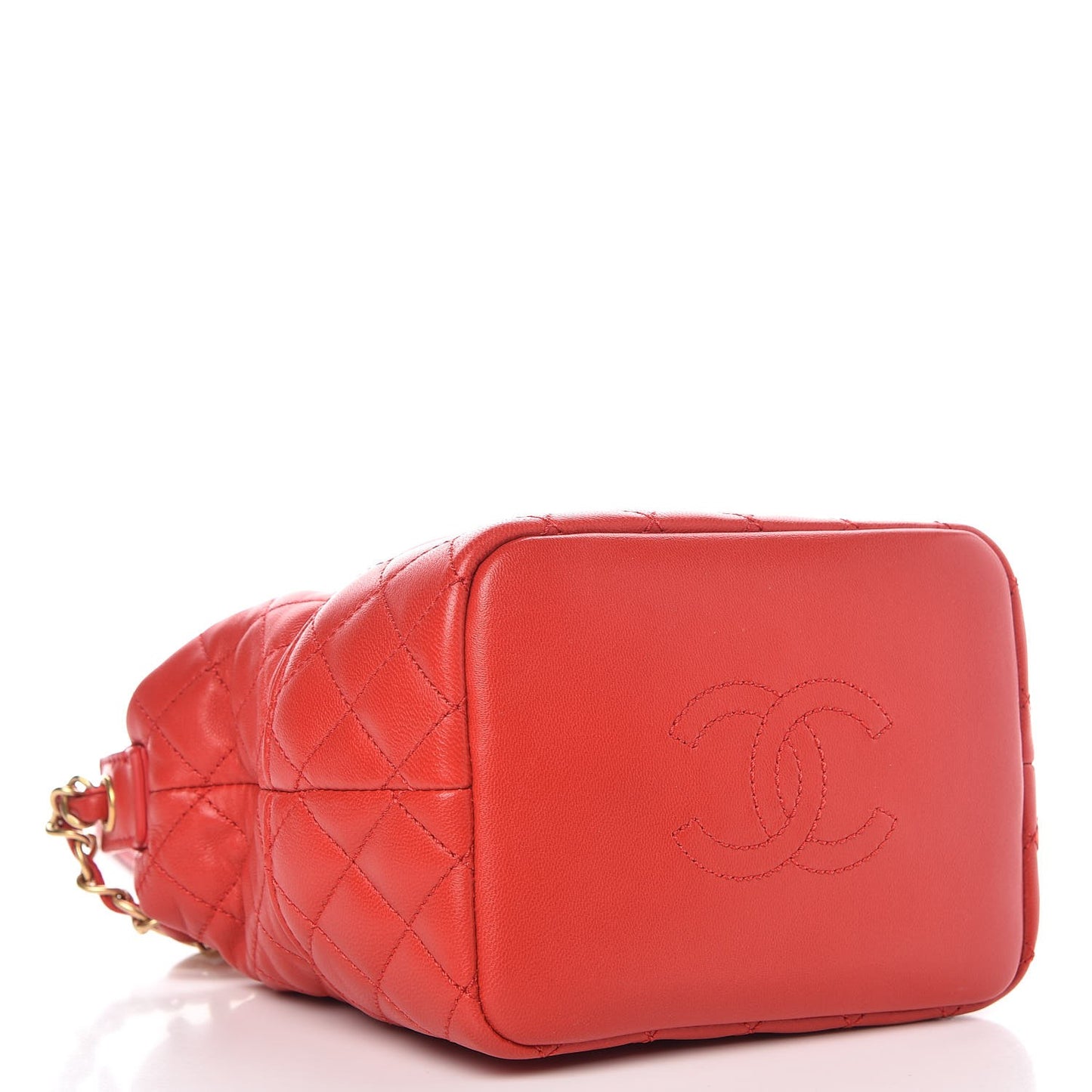 Lambskin Quilted Hobo Red