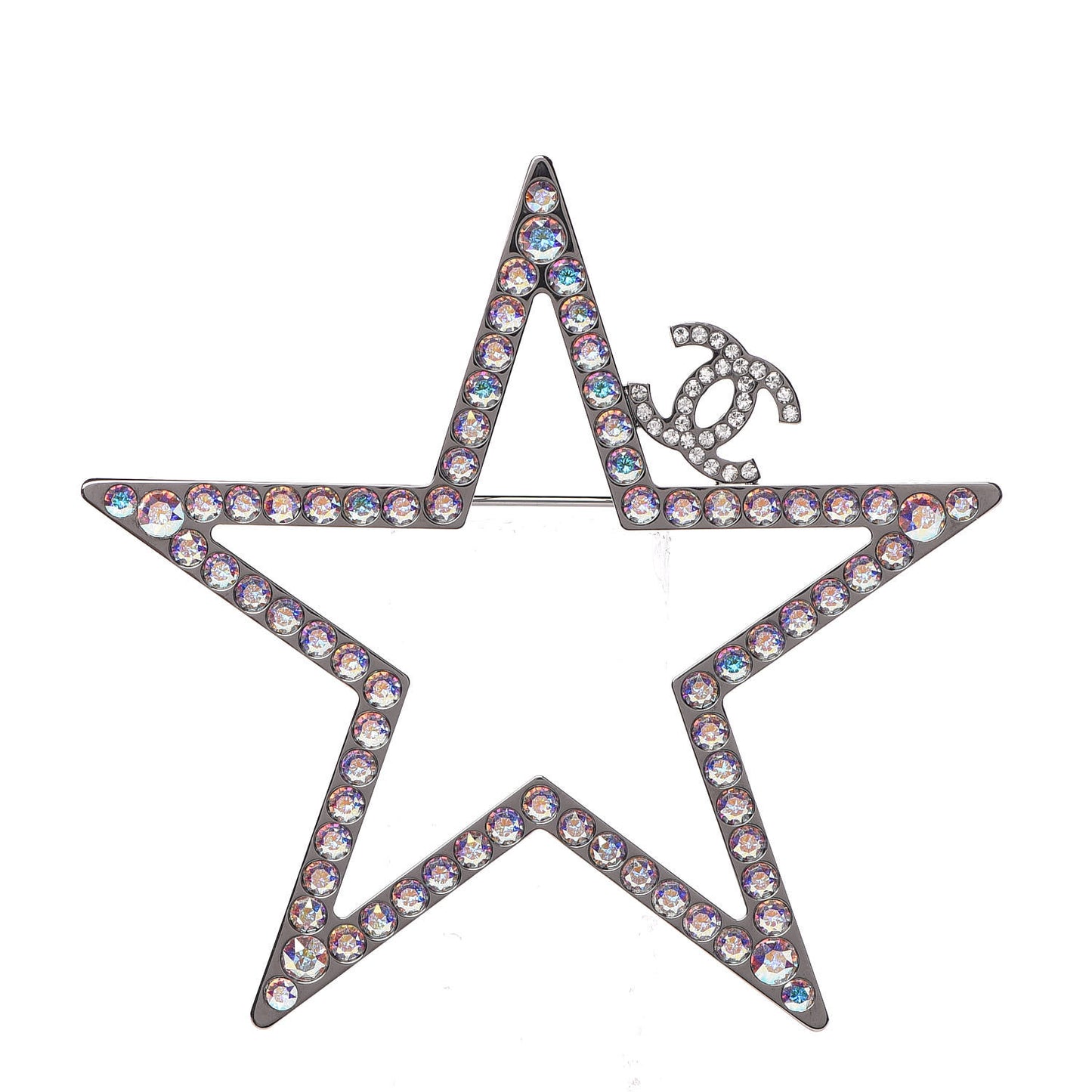 Ruthenium Crystal Star CC Brooch