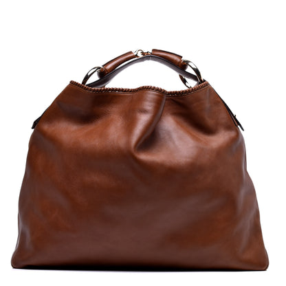 Gucci Calfskin Large Horsebit Chain Hobo Brown 1 of 9
