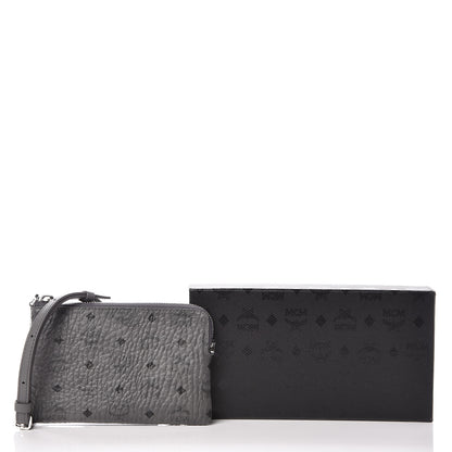 MCM Visetos Crossbody Tech Pouch Grey 10 of 10