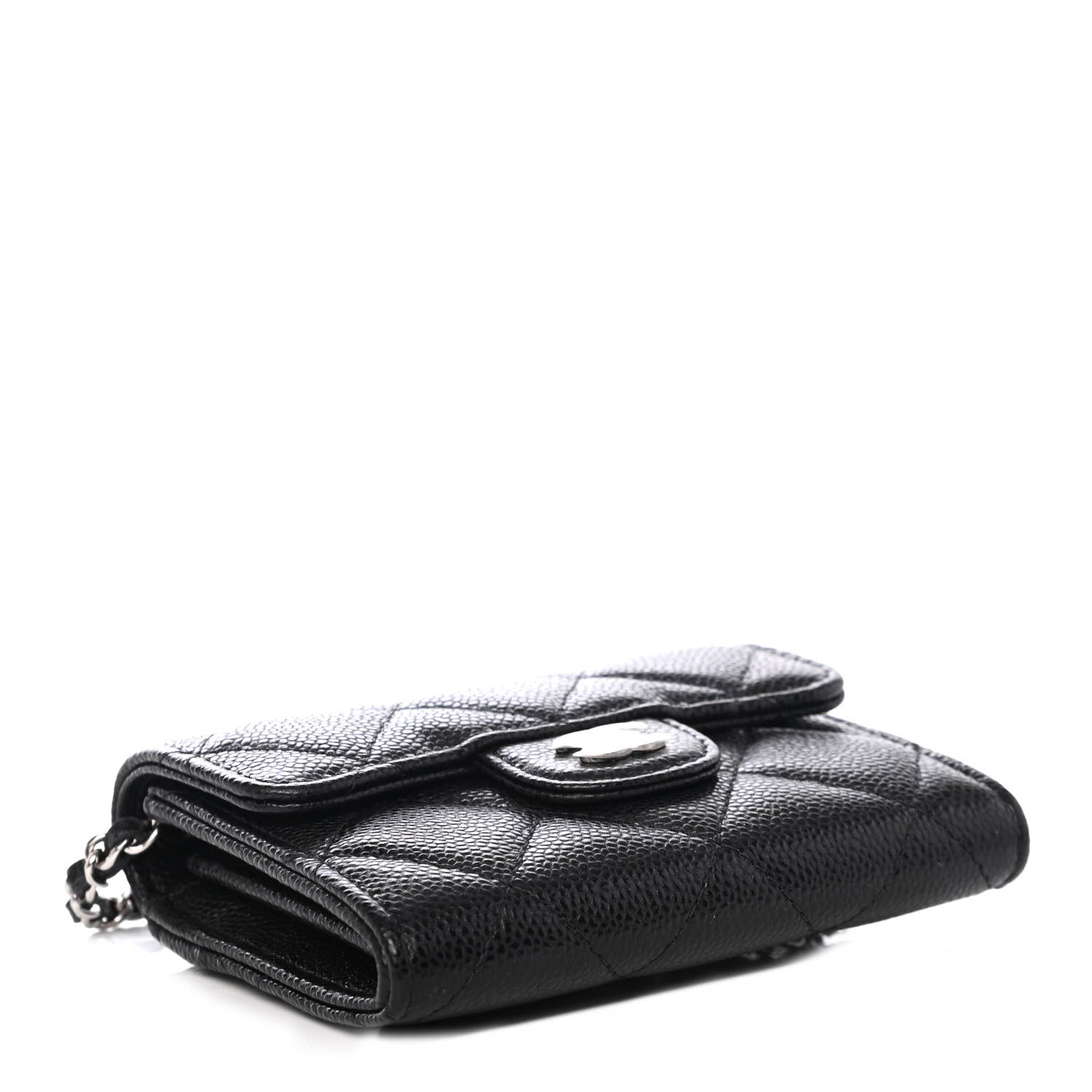 Chanel Caviar Quilted Flap Card Holder On Chain Black 3 of 4