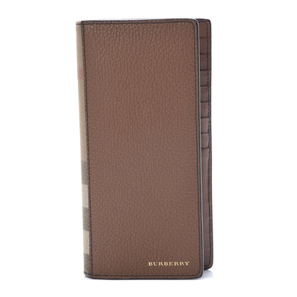 Burberry Grainy Calfskin House Check Vertical Wallet Tan 1 of 9